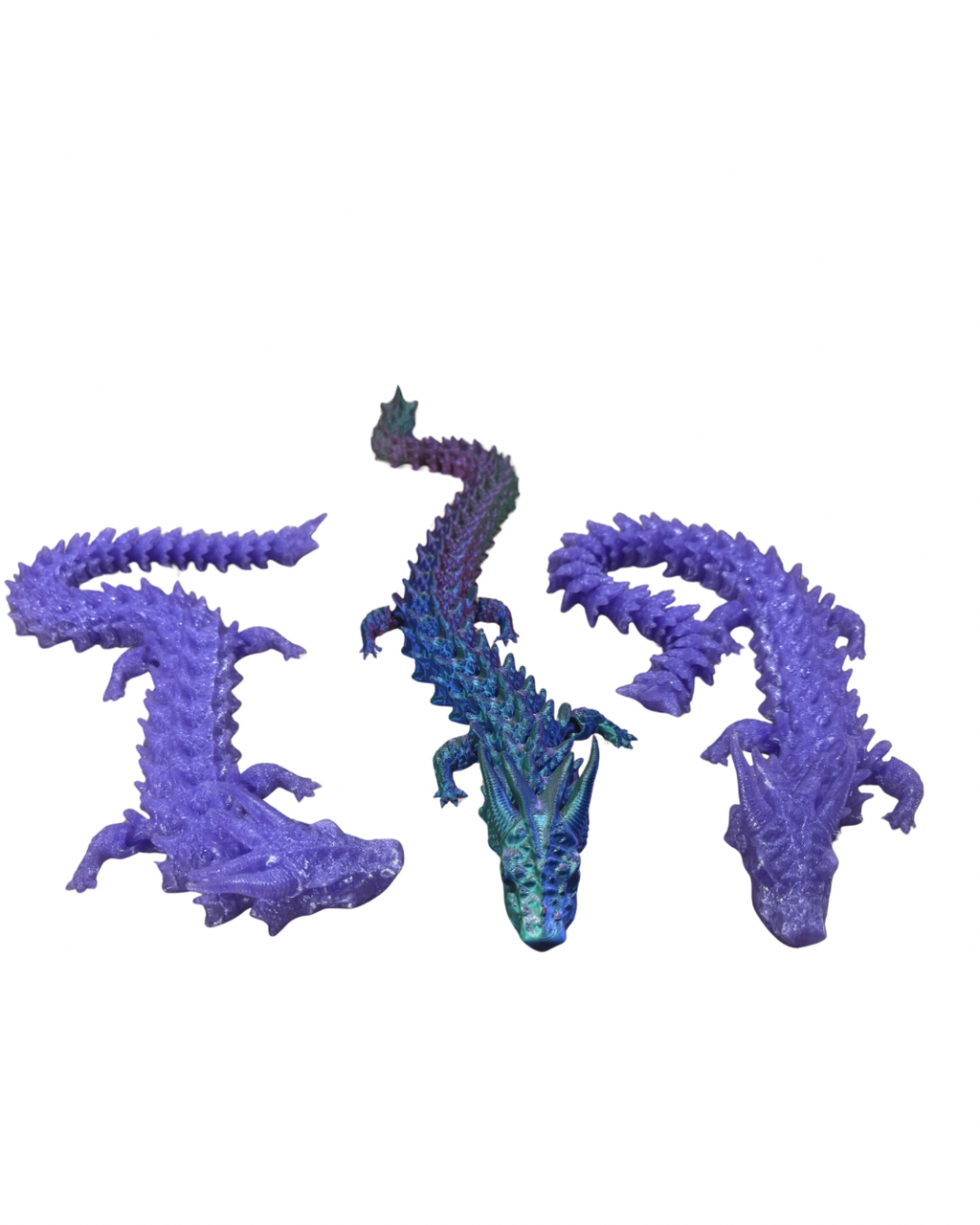 3D Printed Articulated Crystal Dragon Fidget Toy