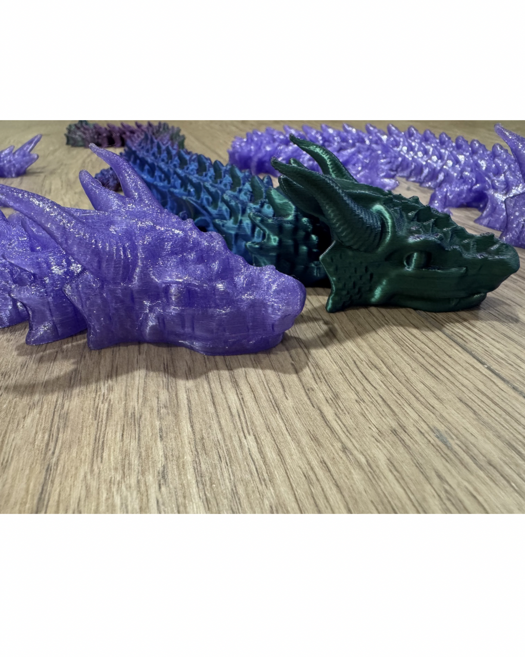 3D Printed Articulated Crystal Dragon Fidget Toy