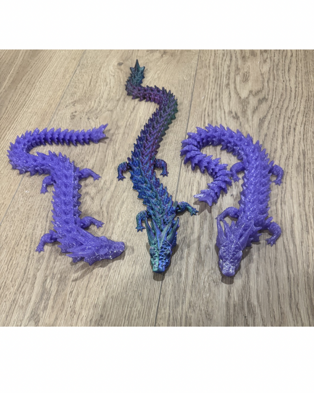 3D Printed Articulated Crystal Dragon Fidget Toy