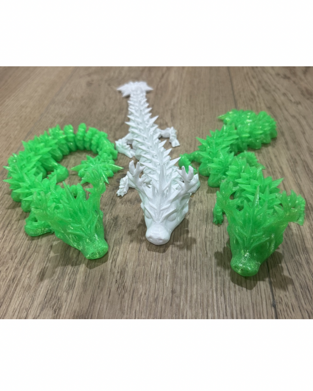 3D Printed Articulated Crystal Dragon Fidget Toy